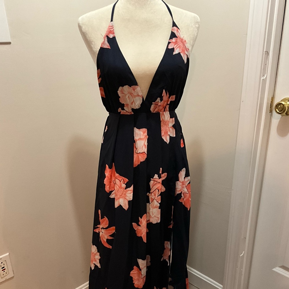 Hello Molly black and pink floral maxi summer dress